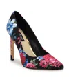 Nine West Tatiana Pointed Toe Pump In Black Blooms Floral