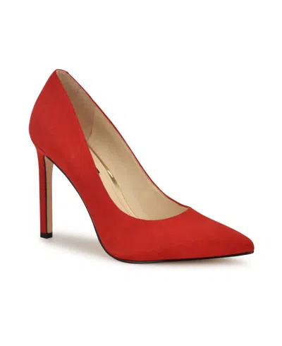 Nine West Women's Tatiana Pointy Toe Stiletto Pumps In Red Suede