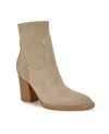 Nine West Taytay Pointed Toe Bootie In Taupe Suede