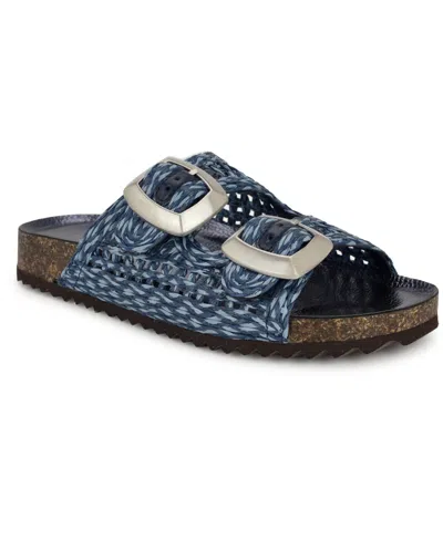NINE WEST WOMEN'S TENLI ROUND TOE CASUAL FLAT SANDALS