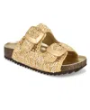 Nine West Women's Tenli Round Toe Casual Flat Sandals In Light Natural Multi