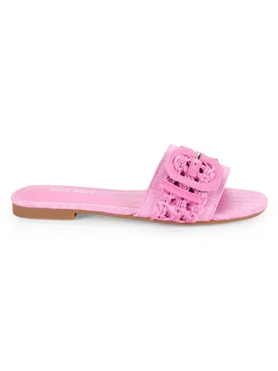 Nine West Women's Textured Flat Sandals In Pink