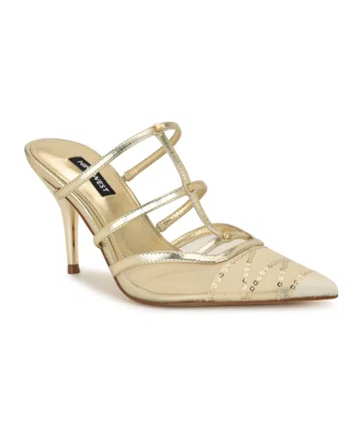 Nine West Women's Tianala Caged Slip-on Stiletto Pumps In Gold
