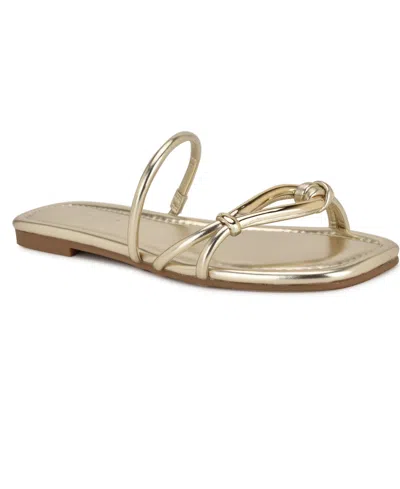 Nine West Women's Tigra Strappy Flat Sandals In Gold