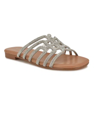 Nine West Timy Slide Sandal In Silver