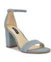 Nine West Women's Toniann Open Toe Dress Sandals In Light Blue Denim