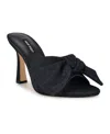 Nine West Women's Trina Bow Tapered Heel Slip-on Sandals In Dark Blue Denim