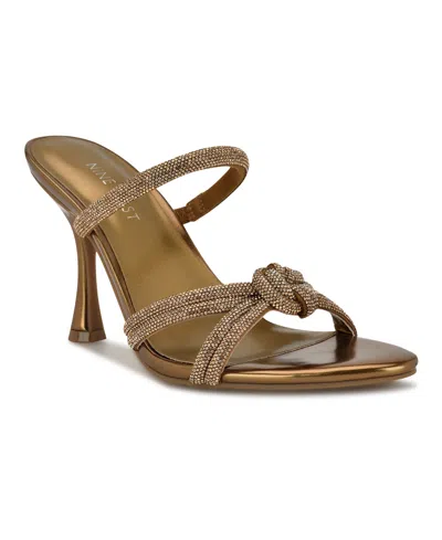 Nine West Women's Unela Slip-on Dress Sandals In Bronze