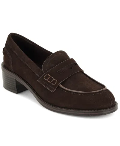 Nine West Women's Vandel Block Heel Penny Loafers In Brown