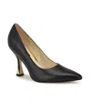 Nine West Women's Vylot Slip On Dress Pumps In Black Leather