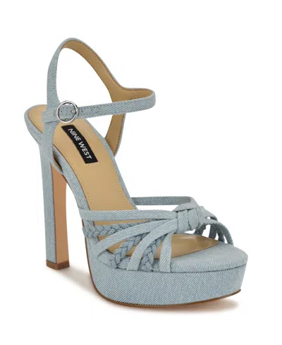 NINE WEST WOMEN'S WASER STRAPPY PLATFORM STILETTO SANDALS