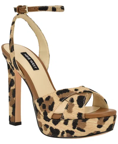 Nine West Wilda Ankle Strap Platform Sandal In Multi