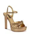 Nine West Wnwinne3 Womens Block Heel Man Made Ankle Strap In Bronze
