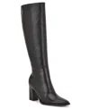 Nine West Women's Zazz Tall Block Heel Dress Boots In Black