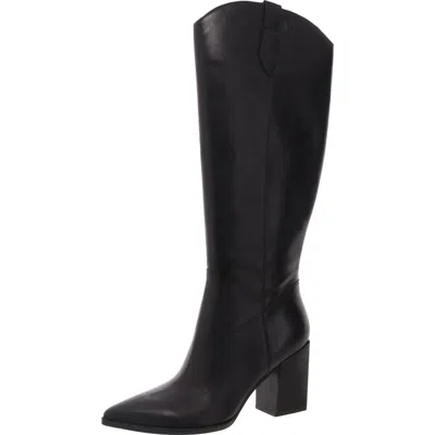 Nine West Womens Block Heel Faux Leather Knee-high Boots In Black