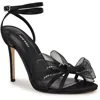 Nine West Womens Bow Man Made Ankle Strap In Black