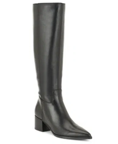 Nine West Womens Bridgit Tall Block Heel Riding Boots Regular Wide Calf In Black