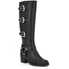 Nine West Womens Buckle Faux Leather Knee-high Boots