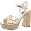 Nine West Womens Buckle Manmade Platform Heels In Gold