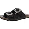 Nine West Tenly Raffia Slide Sandal In Black
