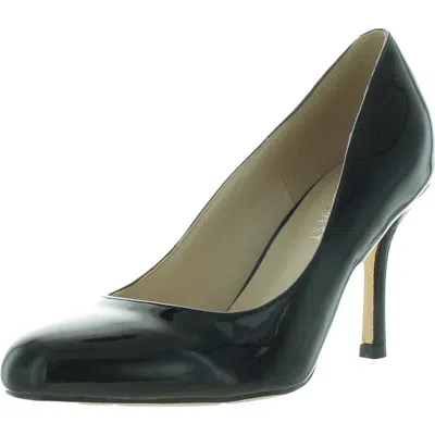 Nine West Womens Cushioned Footbed Faux Leather Pumps In Black