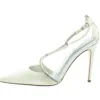 Nine West Womens Embellished Textured Ankle Strap In White