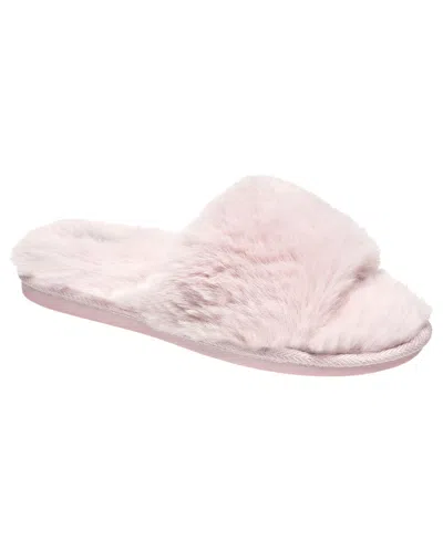 Nine West Womens Faux Fur Slippers - Cream - Xlarge In Pink