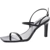 Nine West Womens Faux Leather Metallic Slingback Sandals In Black Faux Patent Leather