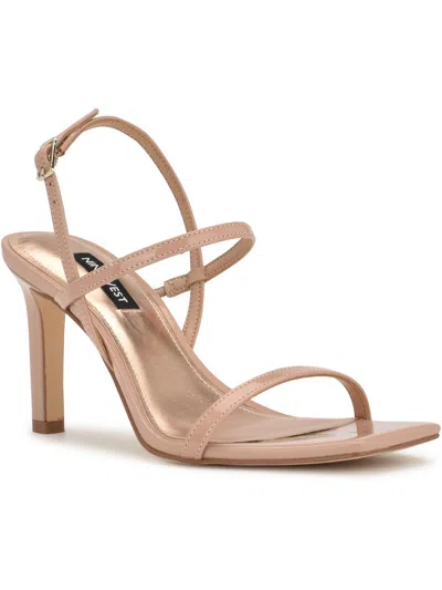 Nine West Olah Slingback Sandal In Light Natural Faux Patent Leather