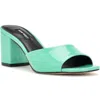 Nine West Womens Faux Leather Slip On Block Heel In Green