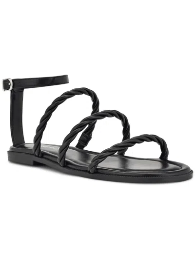 Nine West Womens Faux Leather Strappy Sandals In Black