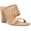 Nine West Womens Faux Leather Woven Slide Sandals In Brown