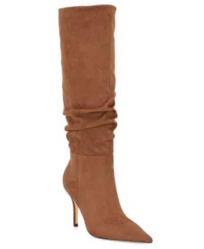 Nine West Womens Giorah Tall Slouch Stiletto Dress Boots Regular Wide Calf In Brown