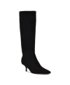 Nine West Womens Havier Tall Kitten Heel Dress Boots Regular Wide Calf In Black