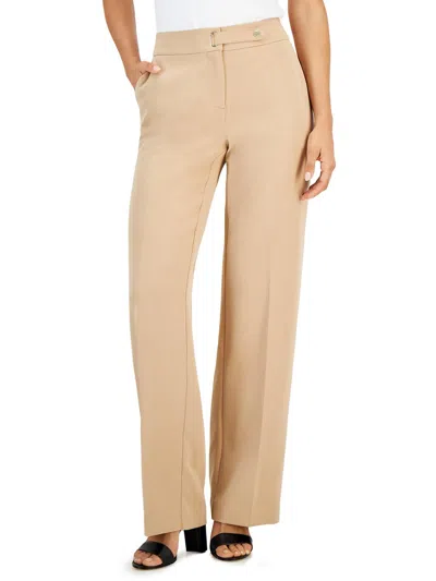 Nine West Womens High Rise Solid Wide Leg Pants In Multi