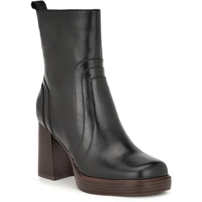 NINE WEST WOMENS LEATHER PLATFORM MID-CALF BOOTS