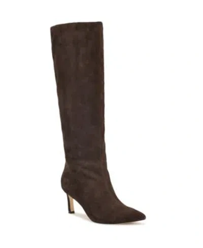 Nine West Womens Lorthey Tall Stiletto Dress Boots Regular Wide Calf In Brown