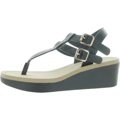 Nine West Womens Manmade T-strap Sandals In Black