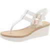 Nine West Womens Manmade T-strap Sandals In White