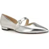 Shop Nine West Womens Metallic Faux Leather D'orsay In Silver