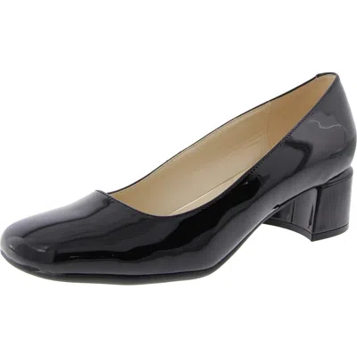 Nine West Womens Padded Insole Patent Block Heels In Upper-black Patent