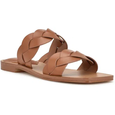 Nine West Womens Slip On Open Toe Slide Sandals In Multi