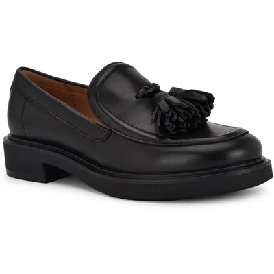 Nine West Womens Tassel Leather Loafers In Black