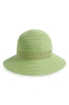 Nine West Woven Cloche Hat In Chartreuse
