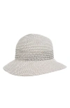 Nine West Woven Cloche Hat In Grey Combo