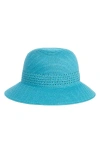 Nine West Woven Cloche Hat In Turq