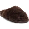Nine West X-band Faux Fur Slipper In Brown