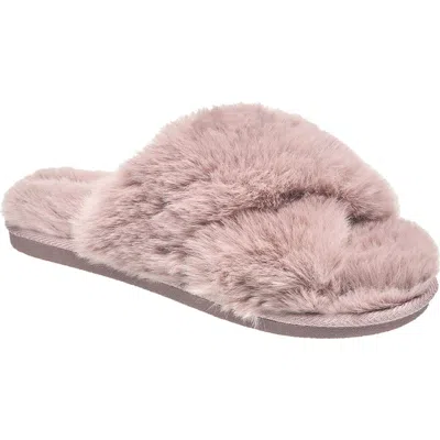Nine West X-band Faux Fur Slipper In Purple