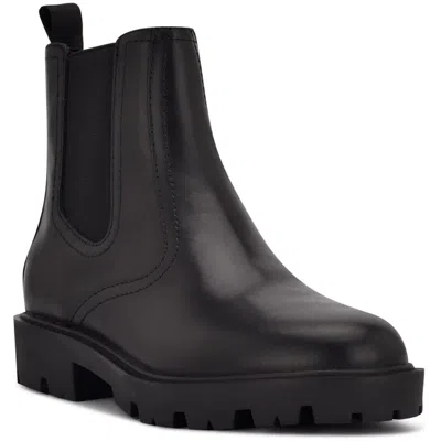 Nine West Yeeps Womens Stretch Pull On Chelsea Boots In Black