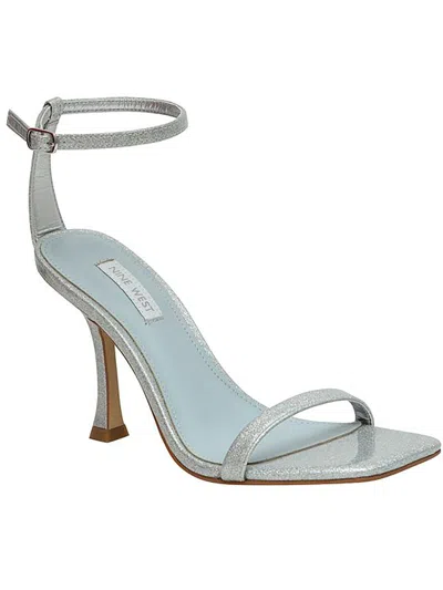 Nine West Yess Womens Buckle Dressy Heels In Silver